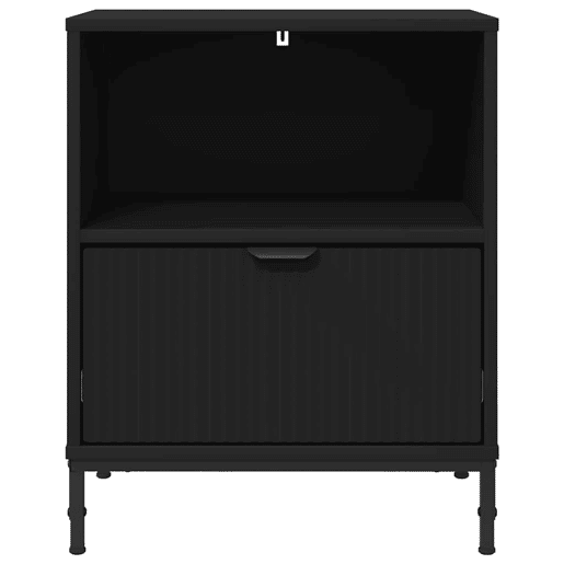 Mesa De Cabeceira - Mesinha De Cabeceira Preto 49 x 36 x 61 cm Madeira processada