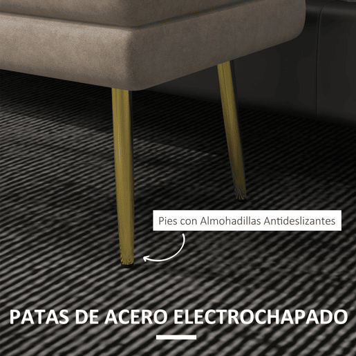 HOMCOM Banco Pé de Cama 30L Banco com Armazenamento para Dormitório Estofado em Veludo Banco de Entrada com Pés de Aço 79,5x37,5x43 cm Bege