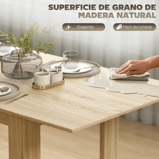 HOMCOM Mesa de Refeição Extensível de 140 a 180 cm Mesa de Cozinha Extensível Retangular para 6-8 Pessoas para Sala 140-180x90x75 cm Madeira