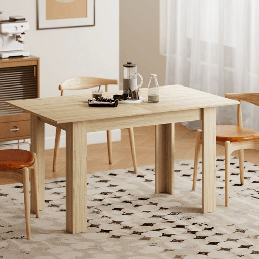 HOMCOM Mesa de Refeição Extensível de 140 a 180 cm Mesa de Cozinha Extensível Retangular para 6-8 Pessoas para Sala 140-180x90x75 cm Madeira