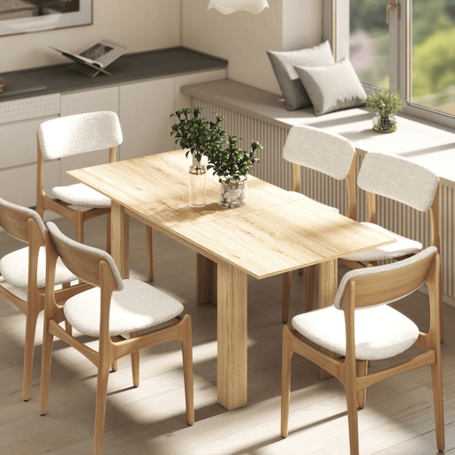 HOMCOM Mesa de Refeição Extensível de 140 a 180 cm Mesa de Cozinha Extensível Retangular para 6-8 Pessoas para Sala 140-180x90x75 cm Madeira