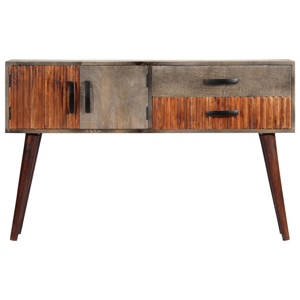 Mesa consola - mesa de entrada de madera maciza de mango gris 120x35x75 cm