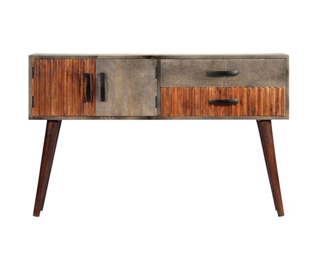 Mesa consola - mesa de entrada de madera maciza de mango gris 120x35x75 cm