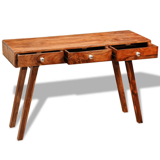 Mesa Consola - Mesa De Entrada com 3 gavetas 76 cm madeira acácia sólida