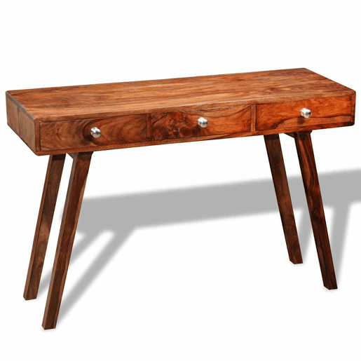 Mesa Consola - Mesa De Entrada com 3 gavetas 76 cm madeira acácia sólida