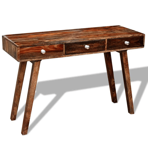 Mesa Consola - Mesa De Entrada com 3 gavetas 76 cm madeira acácia sólida