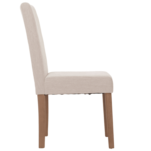 Conjunto de 6 cadeiras de jantar com encosto alto em tecido chenille creme com pés claros 04_0007635