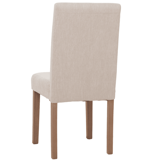 Conjunto de 6 cadeiras de jantar com encosto alto em tecido chenille creme com pés claros 04_0007635