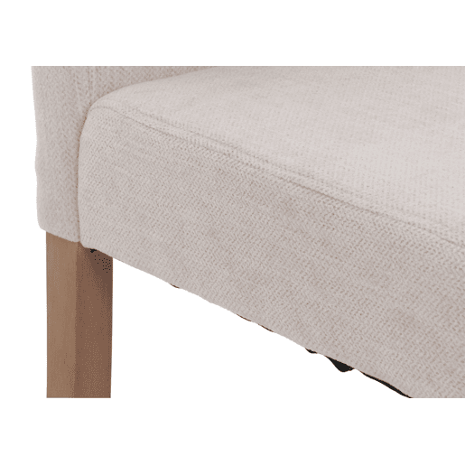 Conjunto de 6 cadeiras de jantar com encosto alto em tecido chenille creme com pés claros 04_0007635