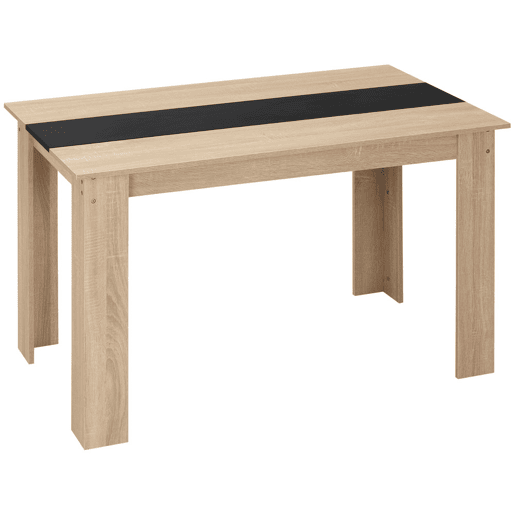 HOMCOM Mesa de Sala de Jantar para 4-6 Pessoas Mesa de Cozinha Retangular Estilo Moderno com Bancada de Melamina de Madeira Carga 50 kg 120x69x75 cm Madeira e Preto