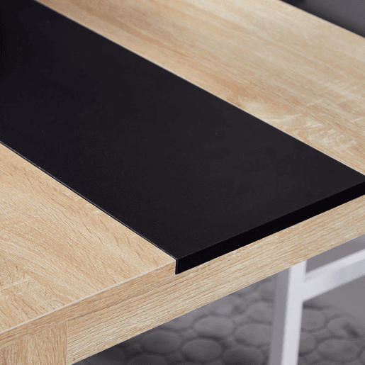 HOMCOM Mesa de Sala de Jantar para 4-6 Pessoas Mesa de Cozinha Retangular Estilo Moderno com Bancada de Melamina de Madeira Carga 50 kg 120x69x75 cm Madeira e Preto