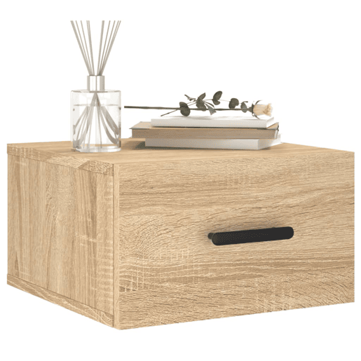 Mesa De Cabeceira De Parede Mesinha De Cabeceira - 35x35x20 cm cor sonoma