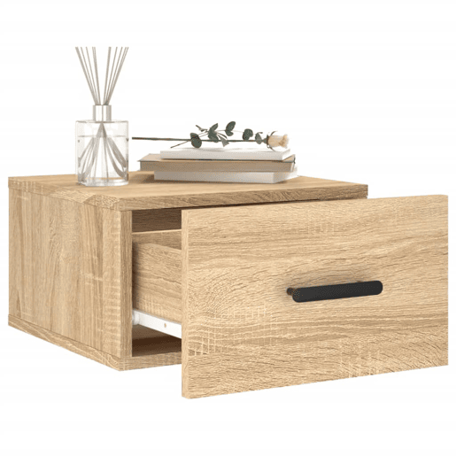 Mesa De Cabeceira De Parede Mesinha De Cabeceira - 35x35x20 cm cor sonoma