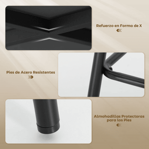 HOMCOM Conjunto de 2 Bancos de Bar Bancos Altos de Cozinha com Encosto de Vime Assento Estofado em Borrego Estrutura de Aço e Apoio para Pés 48x54x102 cm Creme