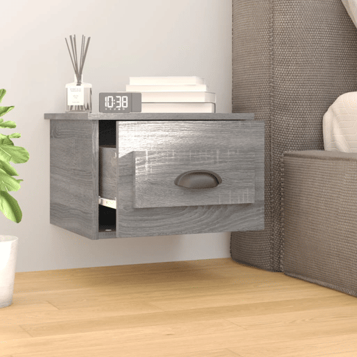Mesa De Cabeceira De Parede Mesinha De Cabeceira - 41,5x36x28 cm cinzento sonoma