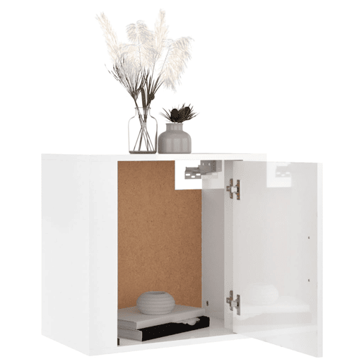 Mesa De Cabeceira De Parede Mesinha De Cabeceira - 50x30x47 cm branco brilhante