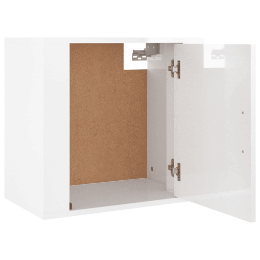 Mesa De Cabeceira De Parede Mesinha De Cabeceira - 50x30x47 cm branco brilhante