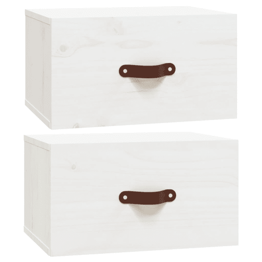 Lote de 2 Mesas De Cabeceira parede - Mesinhas De Cabeceira 40x29,5x22cm branco