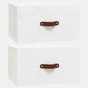 Lote de 2 Mesas De Cabeceira parede - Mesinhas De Cabeceira 40x29,5x22cm branco