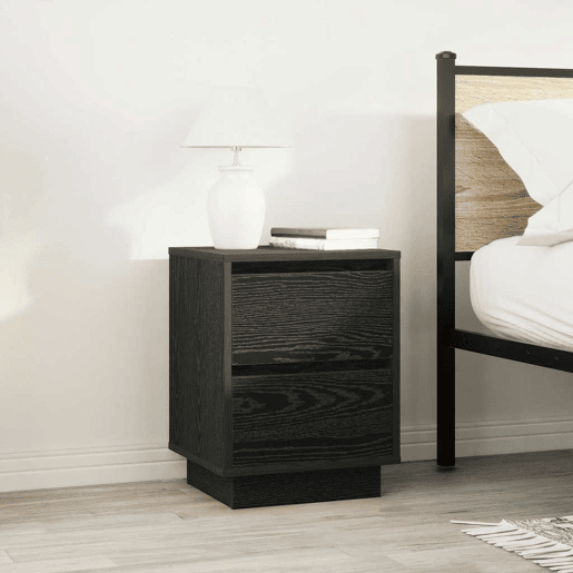 Mesa De Cabeceira - Mesinha De Cabeceira com luzes LED 38x34x50 cm preto