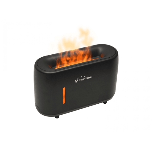 Difusor de aroma com efeito de fogo e vapor ajustável. O seu depósito tem 240ml e é ideal para superfícies de 15m2.