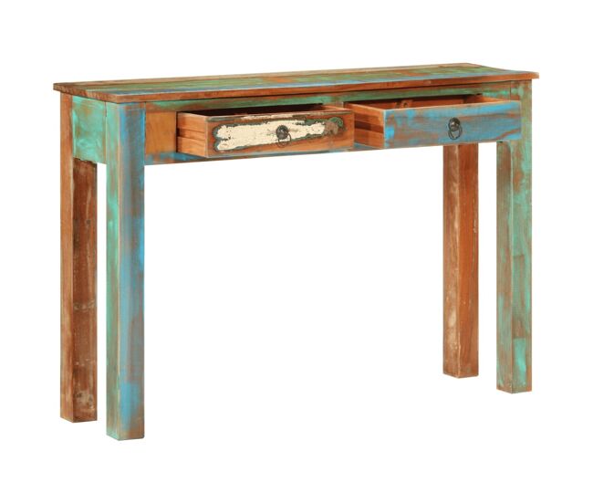 Mesa consola - mesa de entrada madera maciza reciclada 110x30x75 cm