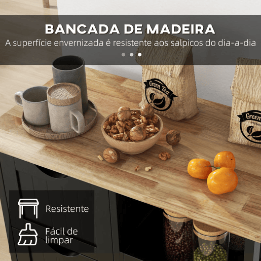 HOMCOM Carrinho de Cozinha com Rodas Carrinho de Serviço Multiuso com 3 Gavetas 2 Prateleiras Abertas e Bandeja para Sala de Jantar Sala de Estar 67x37x85,5 cm Preto HOMCOM Carrinho de Cozinha com Rodas Carrinho de Serviço Multiuso com 3 Gavetas 2 Prateleiras Abertas e Bandeja para Sala de Jantar Sala de Estar 67x37x85,5 cm Preto