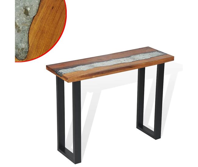 Mesa consola - mesa de entrada de teca 100x35x75 cm