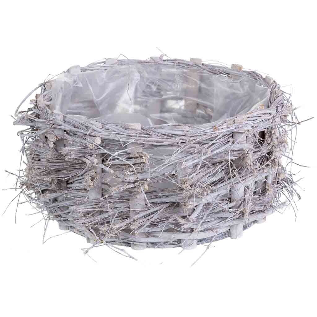 Cesto de mimbre redondo