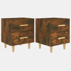 Lote de 2 Mesas De Cabeceira - Mesinhas De Cabeceira 40x35x47,5 cm cor carvalho fumado