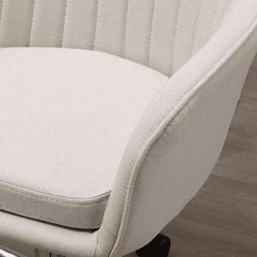 Vinsetto Cadeira de Escritório Cadeira de Secretária com Altura Regulável e Base Giratória para Escritório ou Estudo Suporta até 120 kg 61x59x86-96 cm Bege