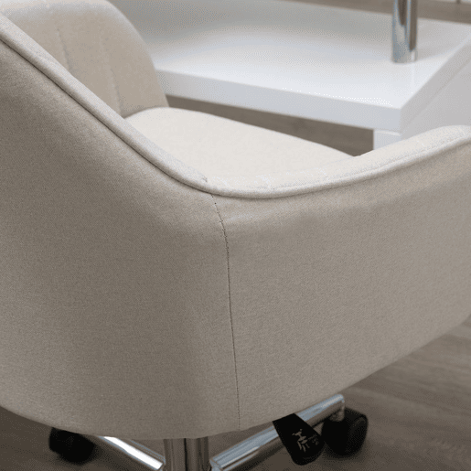 Vinsetto Cadeira de Escritório Cadeira de Secretária com Altura Regulável e Base Giratória para Escritório ou Estudo Suporta até 120 kg 61x59x86-96 cm Bege