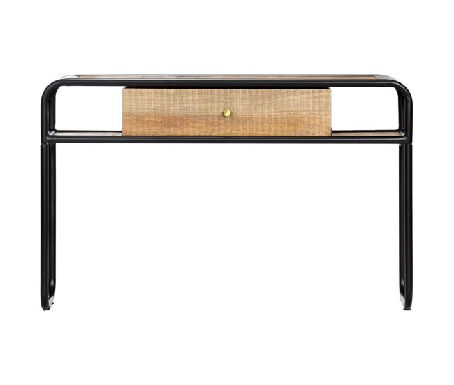 Mesa consola - mesa de entrada de madera maciza de mango 118x30x75 cm