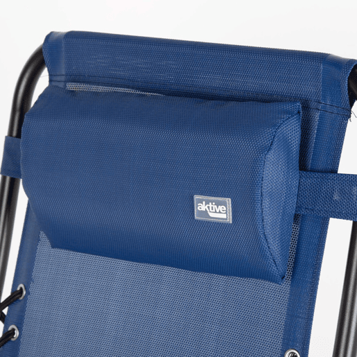 Pack de 2 cadeiras de jardim dobráveis gravidade zero azul 2 posições Aktive