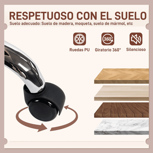 HOMCOM Cadeira de Escritório com Pernas Cruzadas, Cadeira de Penteadeira sem Braços com Assento Largo, Rodas, Altura Ajustável, Duplo Acolchoamento, Giratória, Função de Inclinação, Estofada em PU, Cinzento Escuro