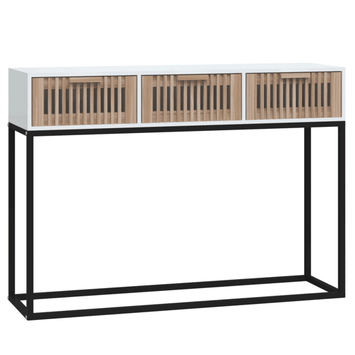 Mesa Consola - Mesa De Entrada 105x30x75 cm derivados de madeira e ferro branco