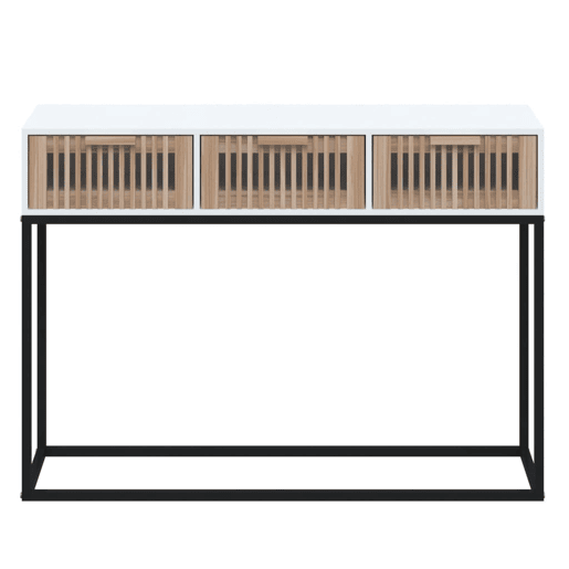 Mesa Consola - Mesa De Entrada 105x30x75 cm derivados de madeira e ferro branco