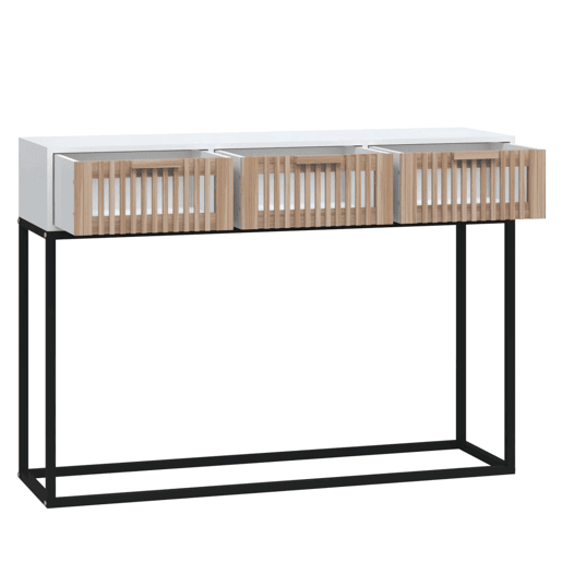 Mesa Consola - Mesa De Entrada 105x30x75 cm derivados de madeira e ferro branco