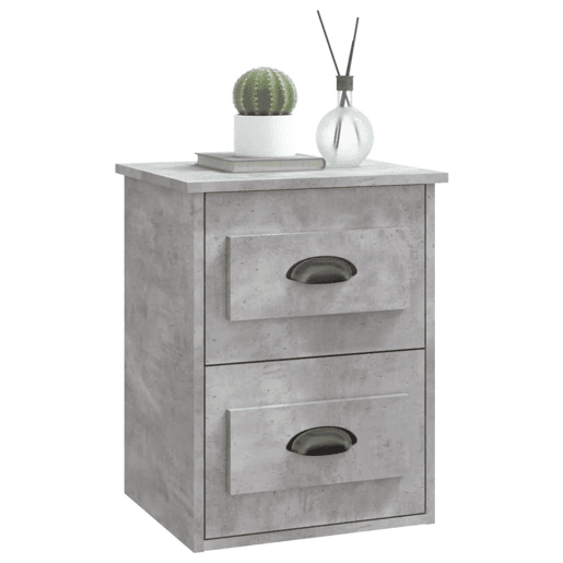 Mesa De Cabeceira De Parede Mesinha De Cabeceira - 41,5x36x53 cm cinzento cimento
