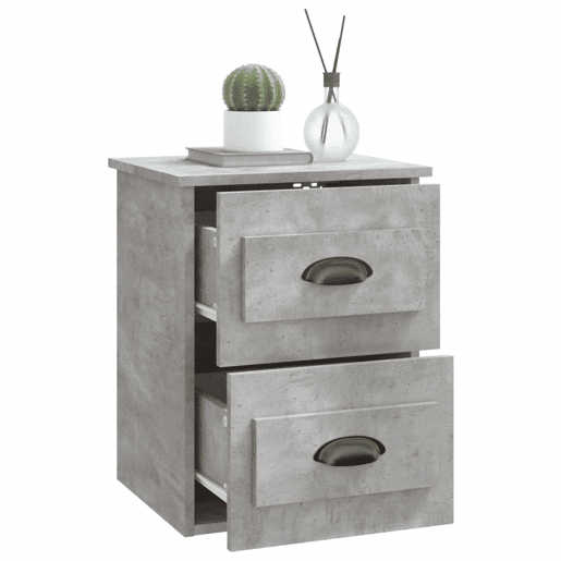 Mesa De Cabeceira De Parede Mesinha De Cabeceira - 41,5x36x53 cm cinzento cimento