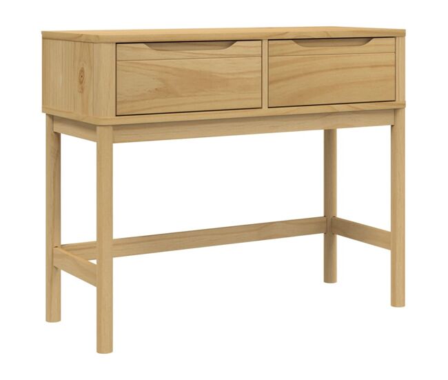 Mesa consola - mesa de entrada floro madera maciza de pino marrón 89,5x36,5x73 cm