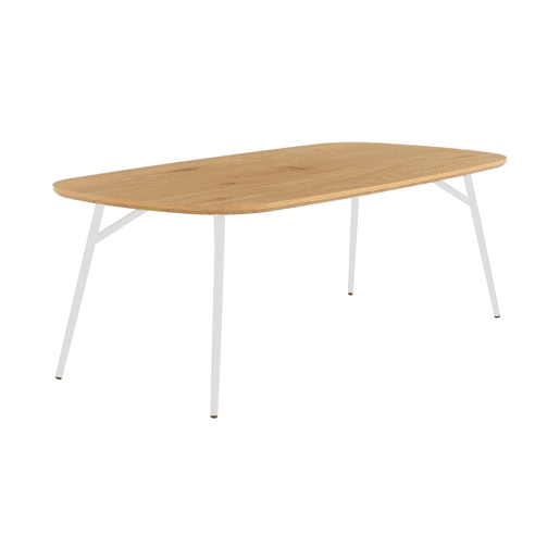 Mesa de centro retangular com decoração em madeira, Ezia, Carvalho, 120x60x41 cm