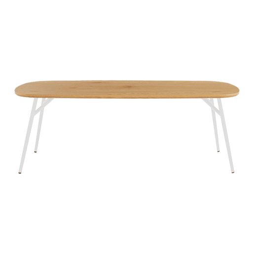 Mesa de centro retangular com decoração em madeira, Ezia, Carvalho, 120x60x41 cm