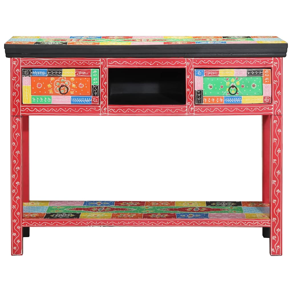Mesa consola - mesa de entrada multicolor 100 x 30 x 75 cm madera maciza de mango