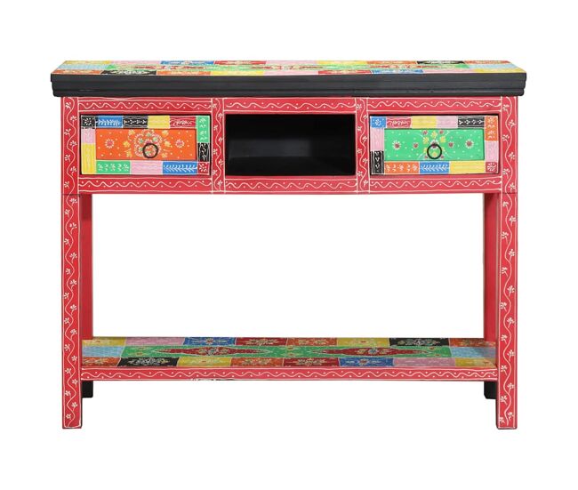 Mesa consola - mesa de entrada multicolor 100 x 30 x 75 cm madera maciza de mango