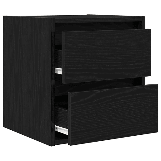 Lote de 2 Mesas De Cabeceira Mesinhas De Cabeceira - de parede 38x34x40 cm carvalho preto