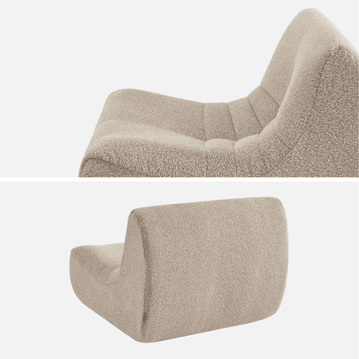 Poltrona infantil boucle texturizada 1 lugar, Sokol Kid, Beige, 63x67x45 cm