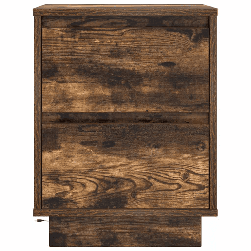 Mesa De Cabeceira - Mesinha De Cabeceira com luzes LED 38x34x50 cm carvalho fumado