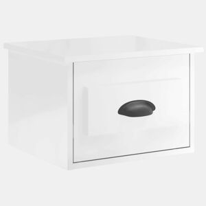 Mesa De Cabeceira De Parede Mesinha De Cabeceira - 41,5x36x28 cm branco brilhante