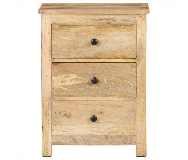 Mesita De Noche - Mesilla De Noche de madera maciza de mango 45x35x60 cm
